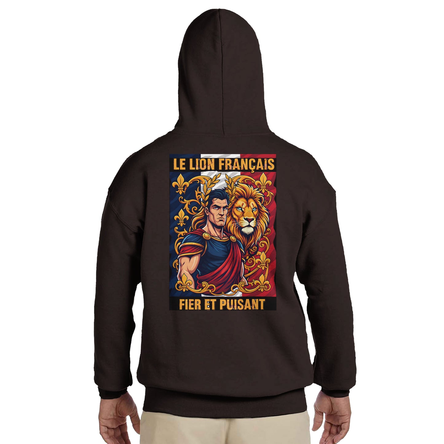 Men's Hoodie - Strong Lion - French Style - Classic | Gildan® 18500