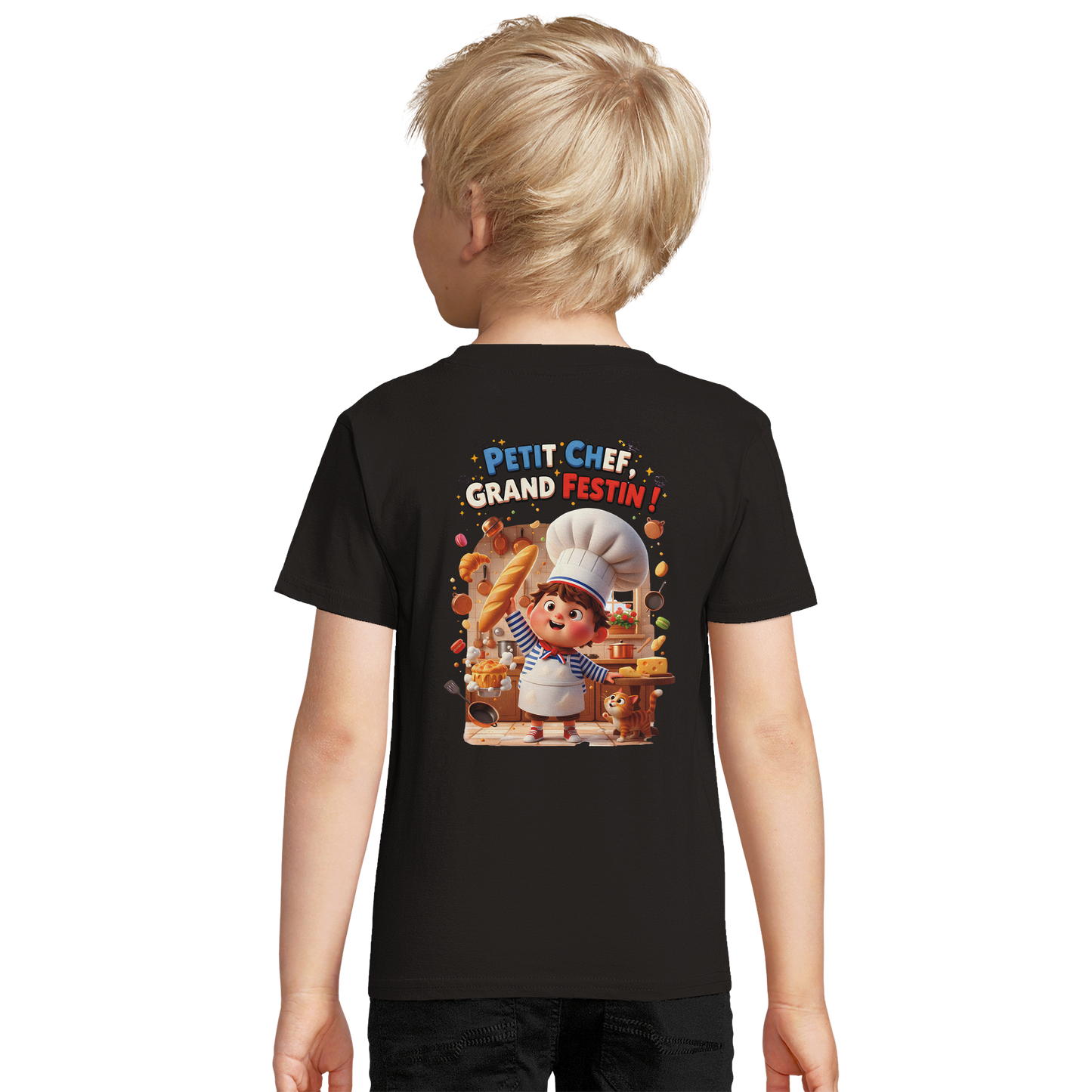 T-Shirt Junge kleiner Koch großes Festmahl Bio eng anliegend | SOL'S Pioneer Kids 03578