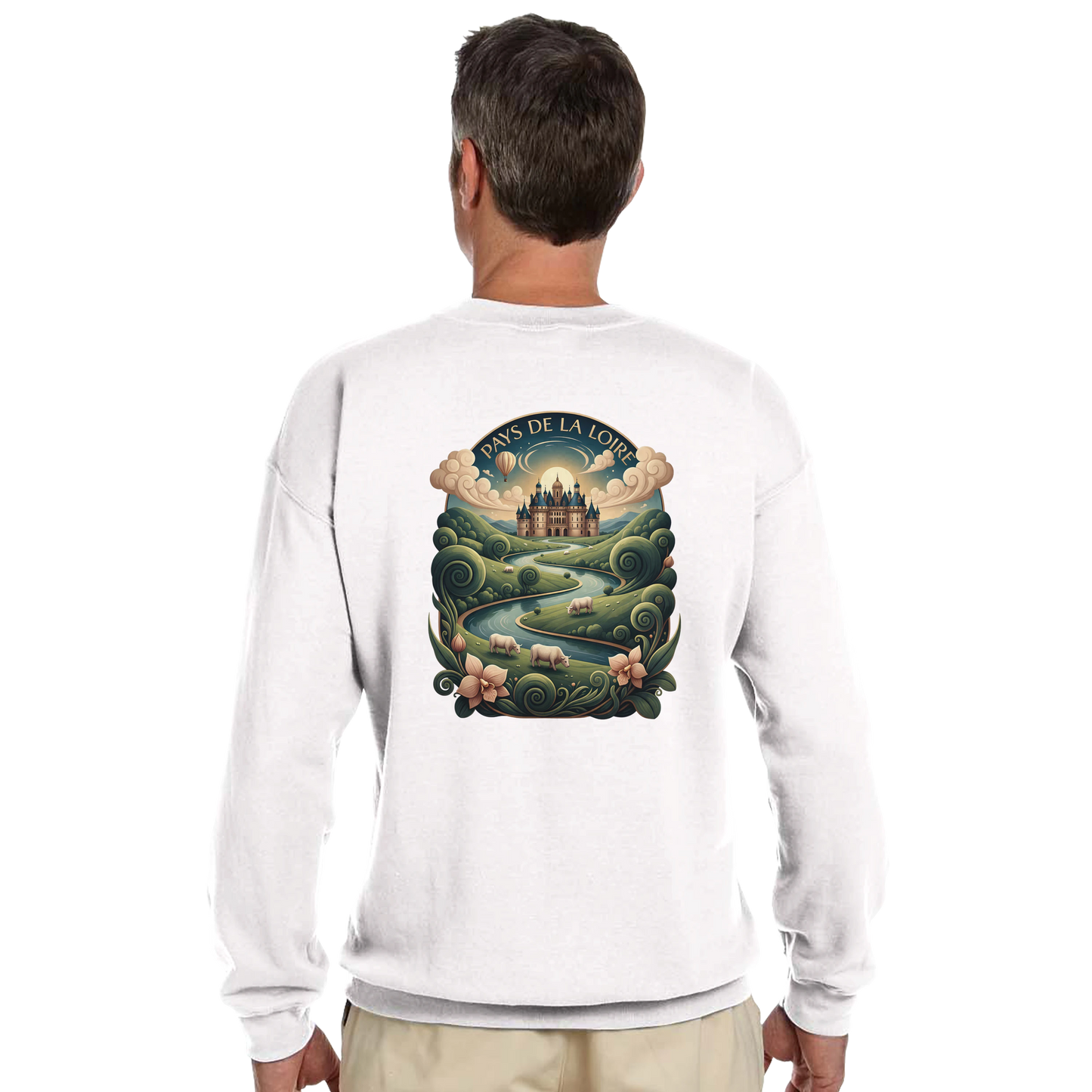 Klassisches Unisex-Sweatshirt Pays de la Loire mit Rundhalsausschnitt | Gildan® 18000