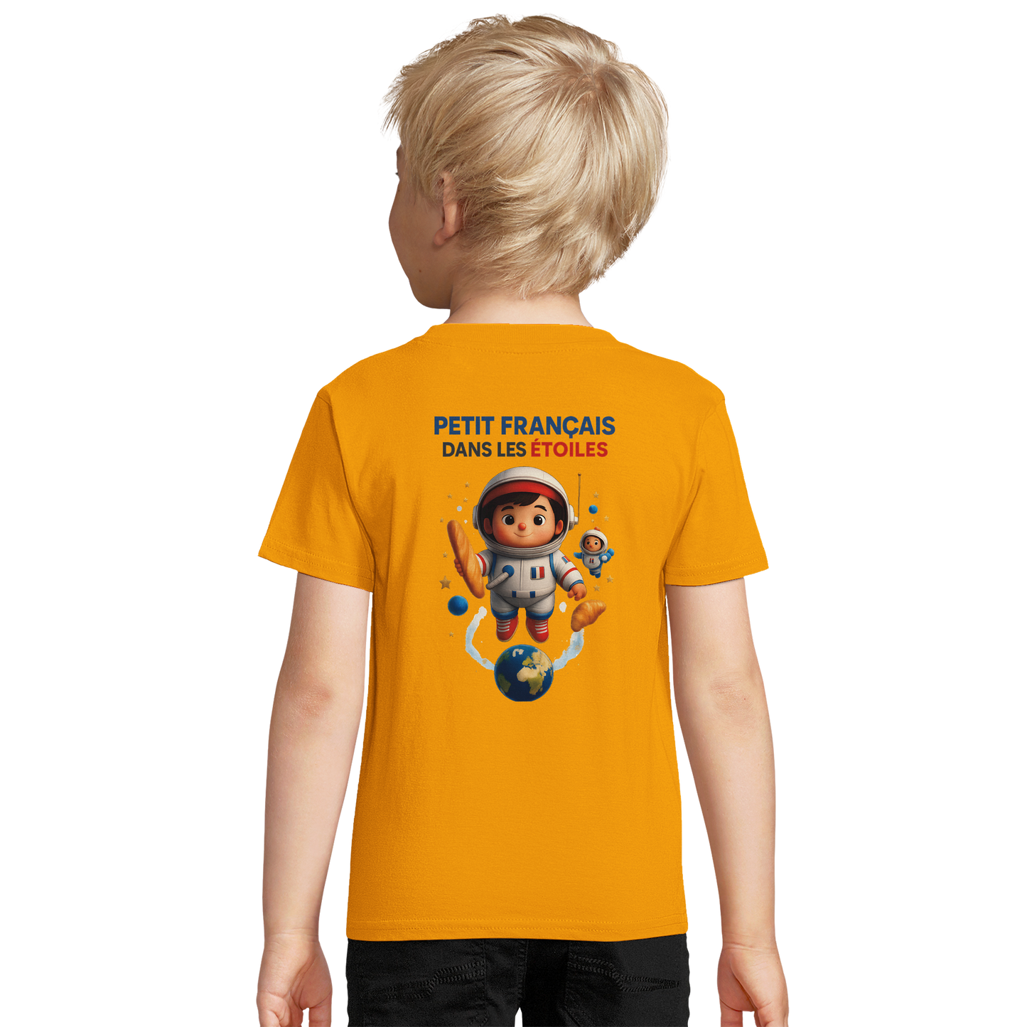 T-shirt boy little Frenchie in the Stars organic fitted | SOL'S Pioneer Kids 03578