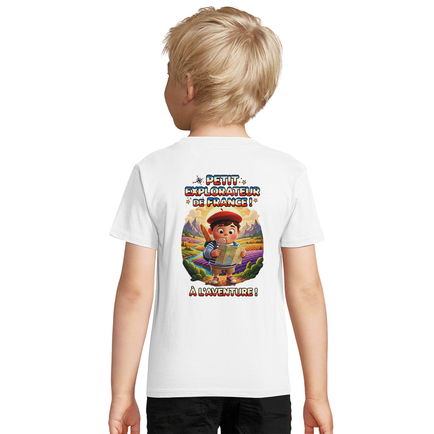 Organic fitted "Little Explorer" boy's T-shirt | SOL'S Pioneer Kids 03578