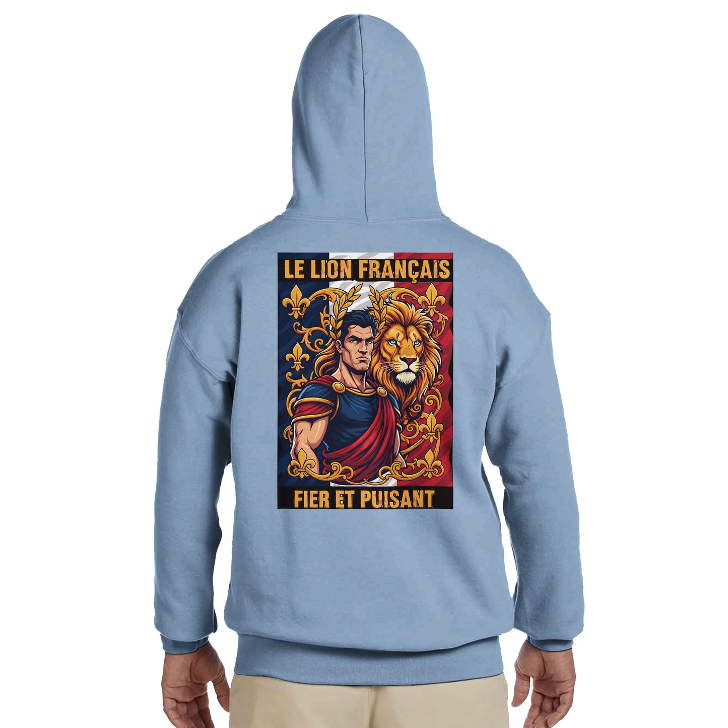 Men's Hoodie - Strong Lion - French Style - Classic | Gildan® 18500
