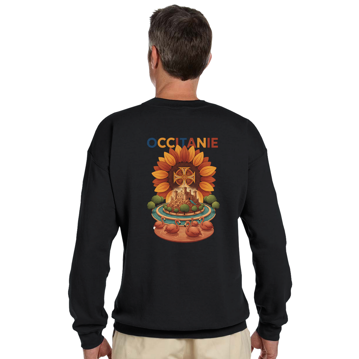 Unisex-Sweatshirt, klassischer Rundhalsausschnitt Occitanie | Gildan® 18000