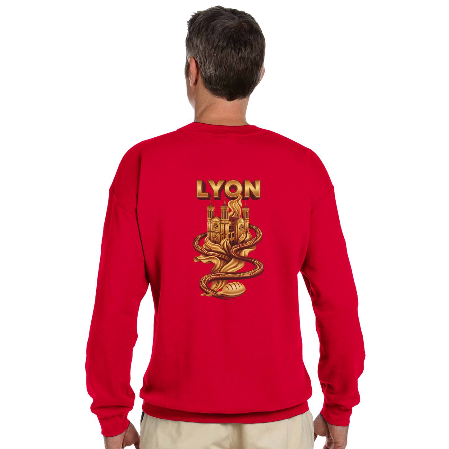 Unisex sweatshirt Lyon city France classic crew neck | Gildan® 18000