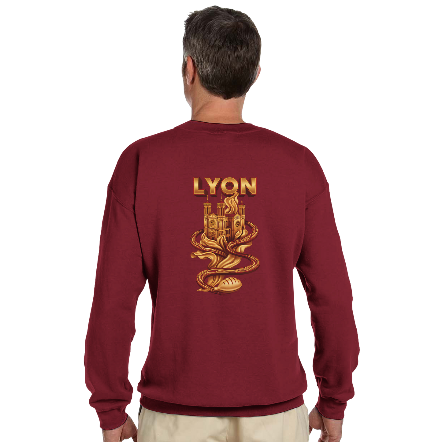 Unisex sweatshirt Lyon city France classic crew neck | Gildan® 18000