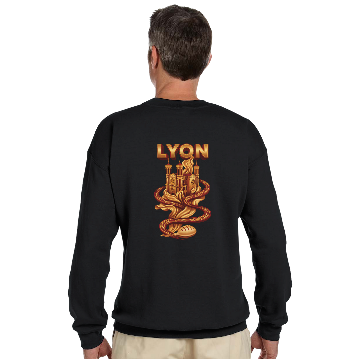 Unisex sweatshirt Lyon city France classic crew neck | Gildan® 18000