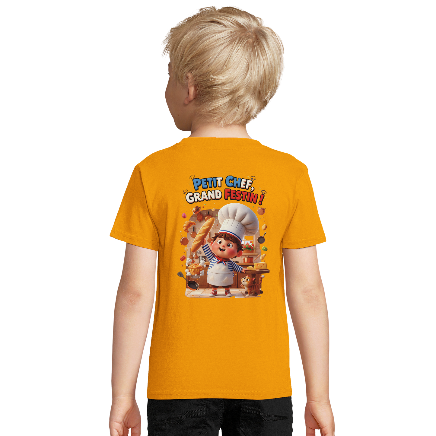 T-Shirt Junge kleiner Koch großes Festmahl Bio eng anliegend | SOL'S Pioneer Kids 03578