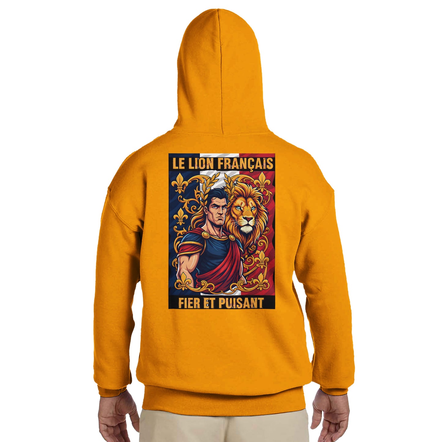 Men's Hoodie - Strong Lion - French Style - Classic | Gildan® 18500