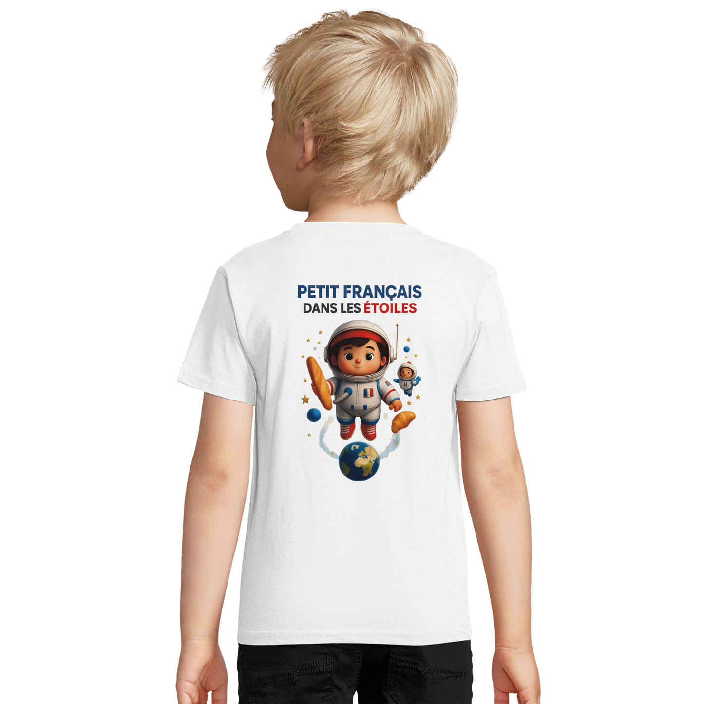 T-shirt boy little Frenchie in the Stars organic fitted | SOL'S Pioneer Kids 03578