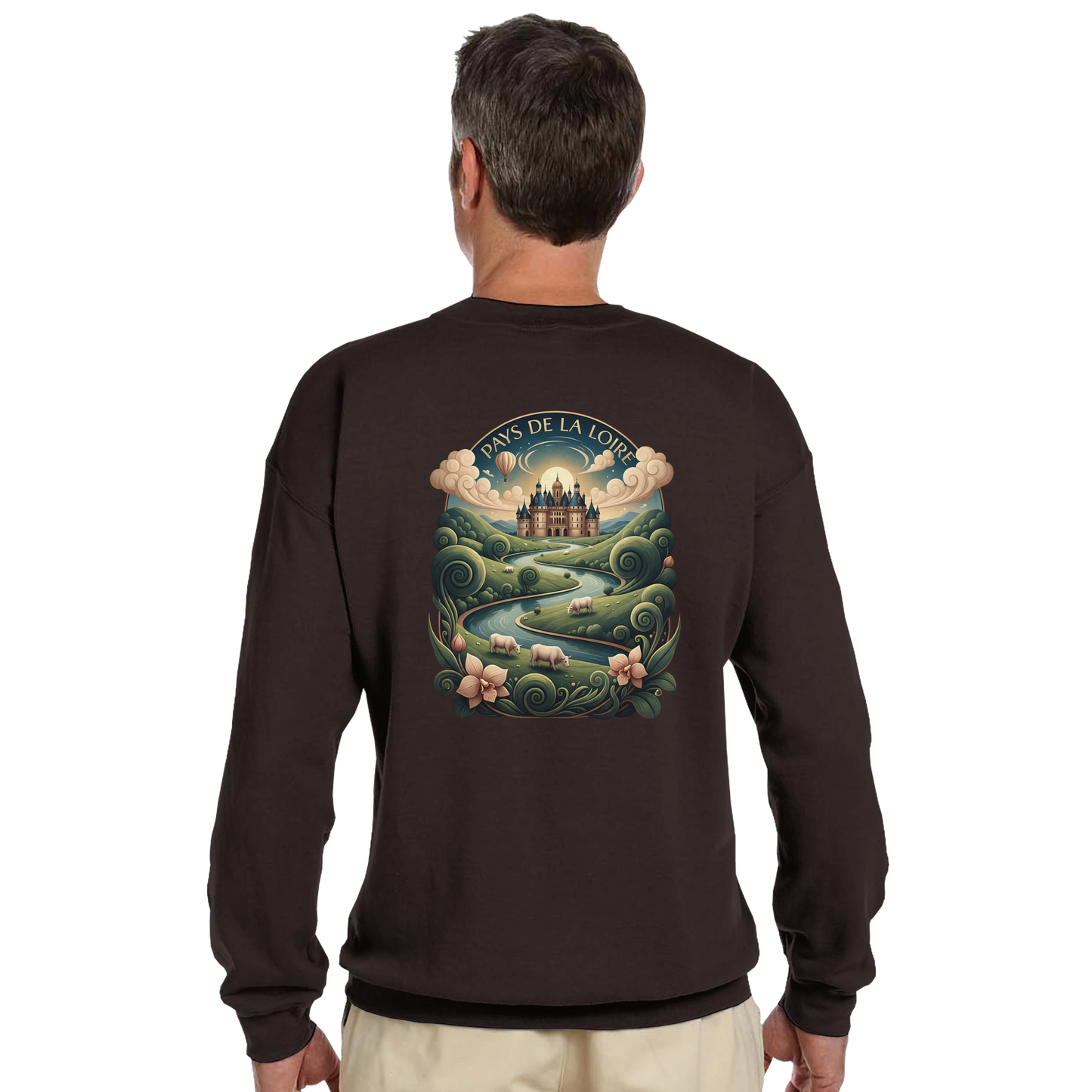 Klassisches Unisex-Sweatshirt Pays de la Loire mit Rundhalsausschnitt | Gildan® 18000