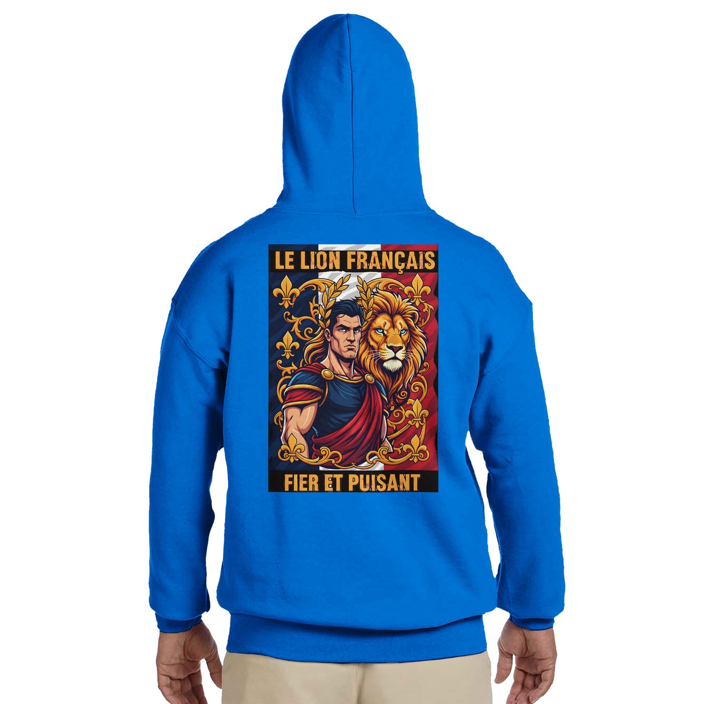 Men's Hoodie - Strong Lion - French Style - Classic | Gildan® 18500