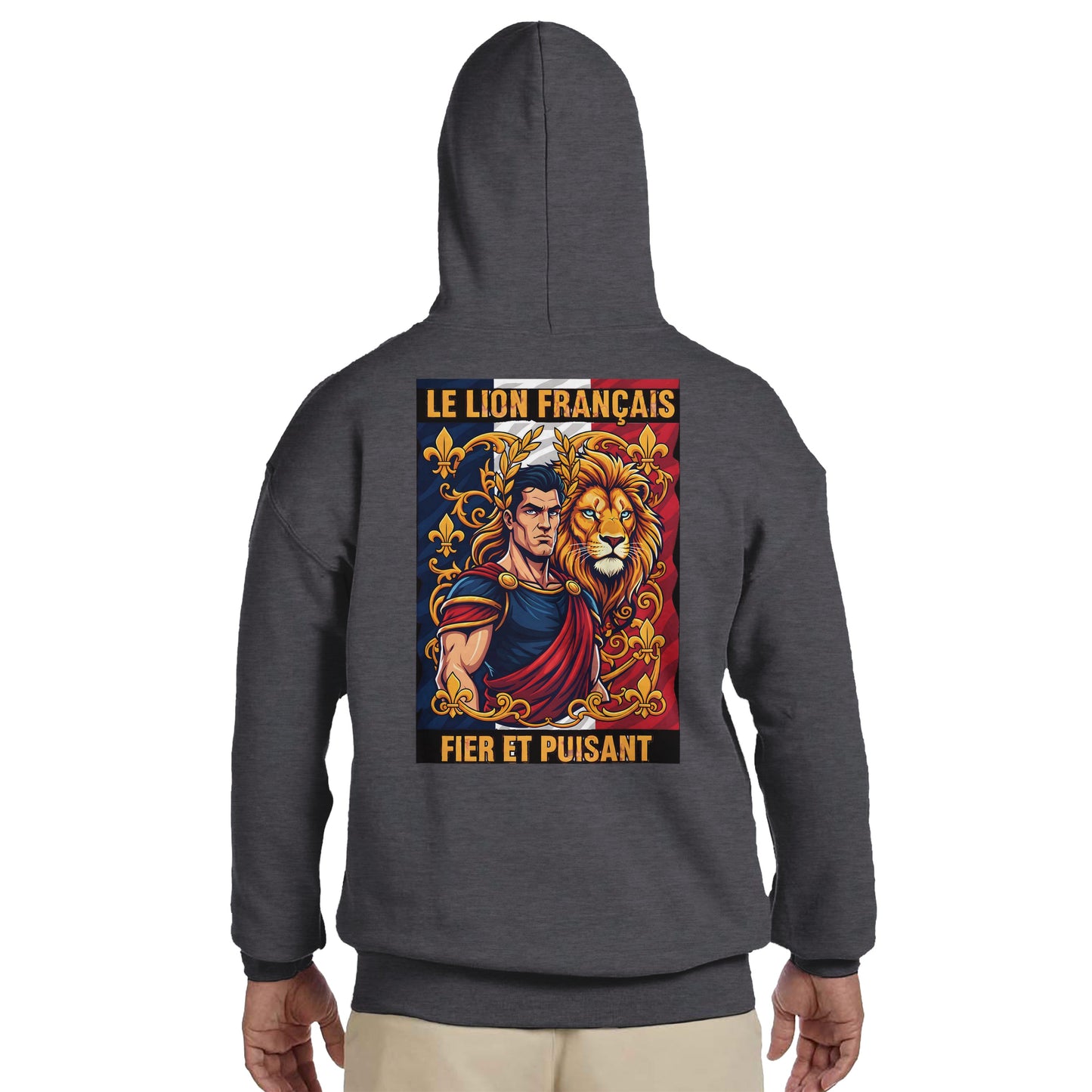 Men's Hoodie - Strong Lion - French Style - Classic | Gildan® 18500