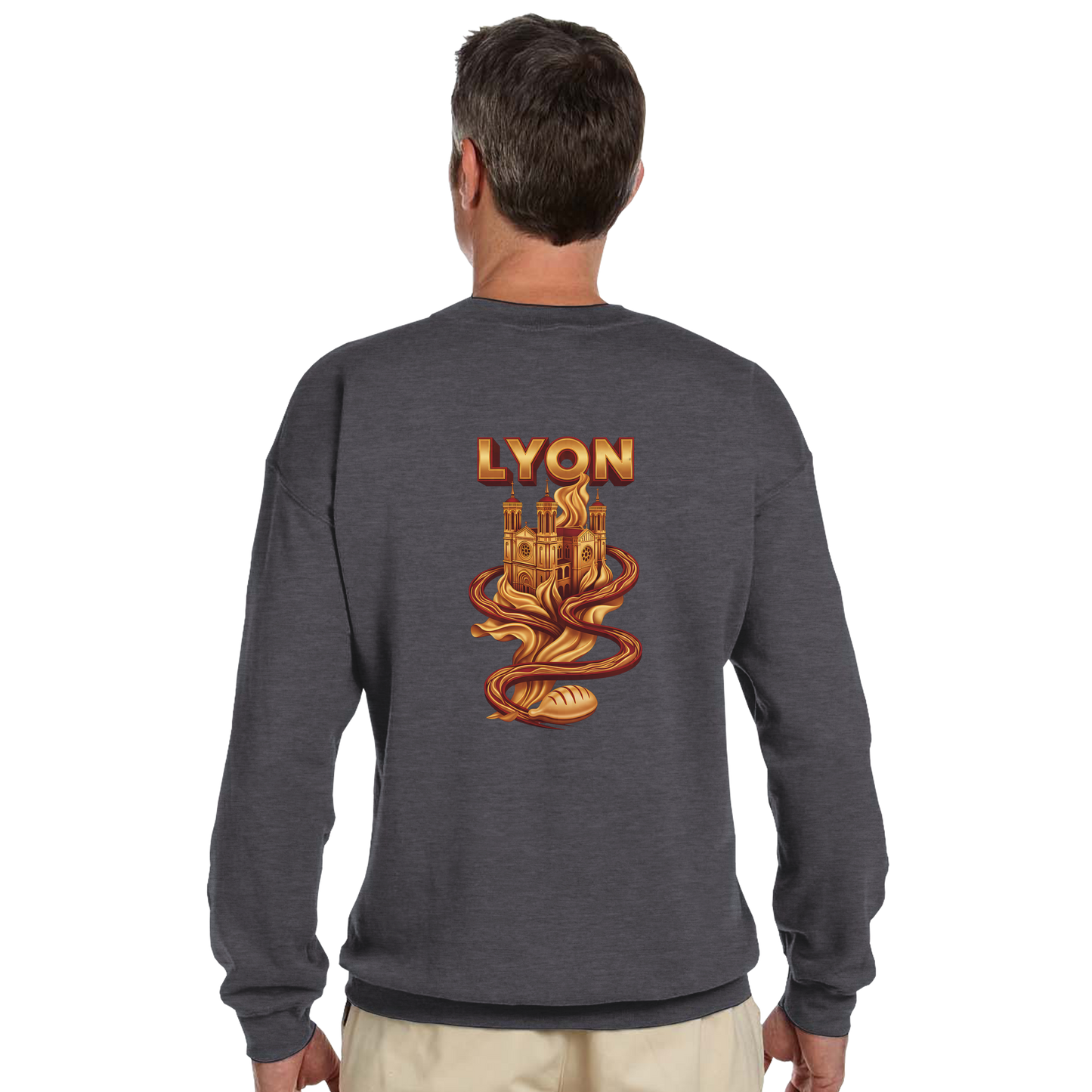 Unisex sweatshirt Lyon city France classic crew neck | Gildan® 18000