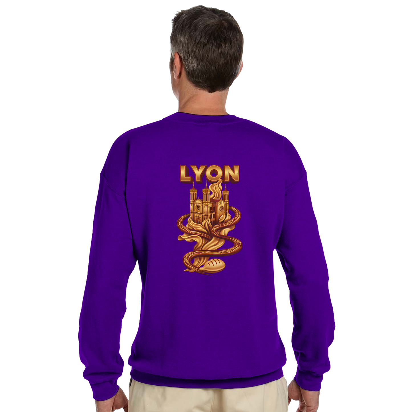 Unisex sweatshirt Lyon city France classic crew neck | Gildan® 18000
