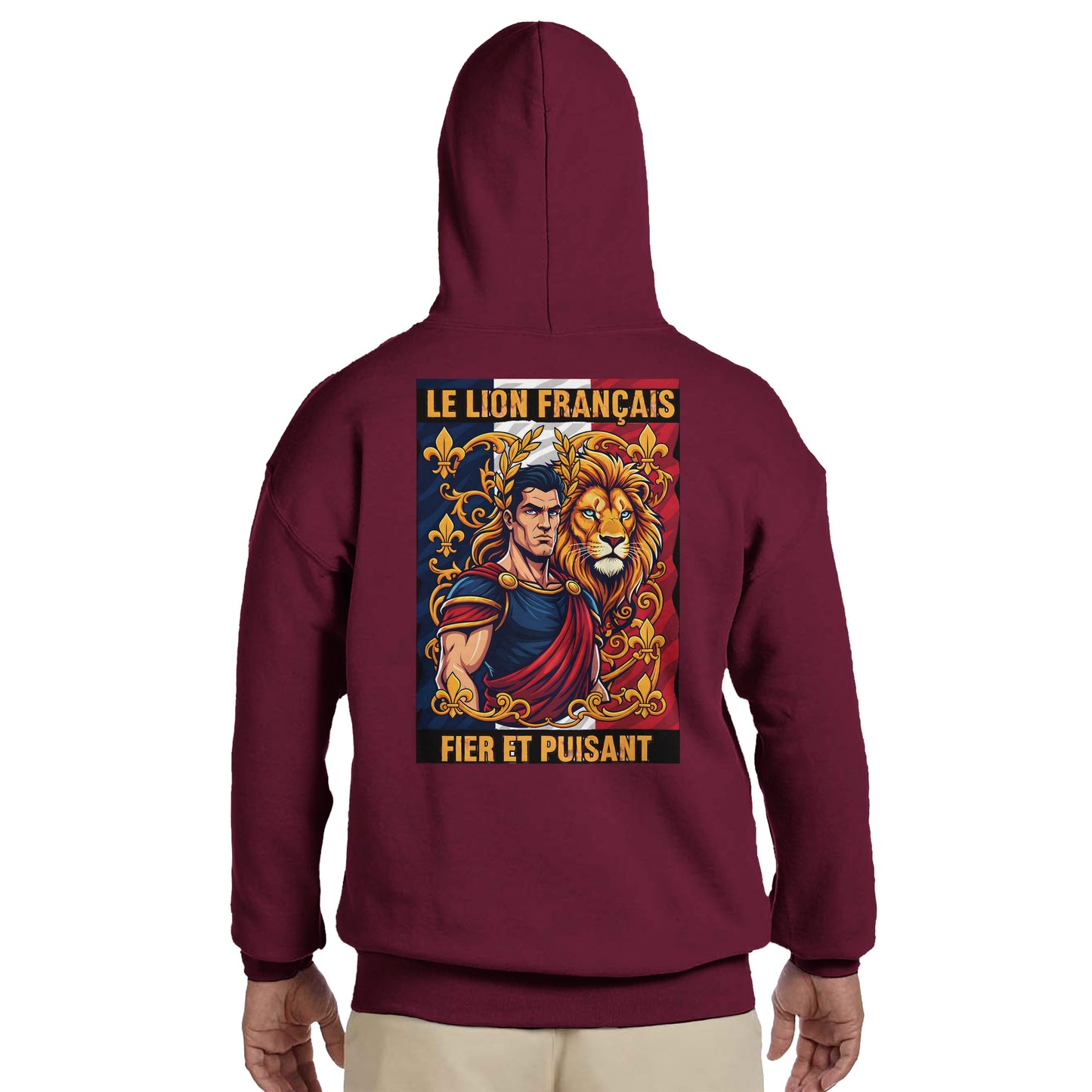 Men's Hoodie - Strong Lion - French Style - Classic | Gildan® 18500