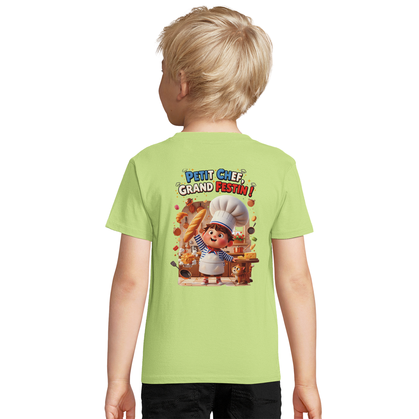 T-Shirt Junge kleiner Koch großes Festmahl Bio eng anliegend | SOL'S Pioneer Kids 03578