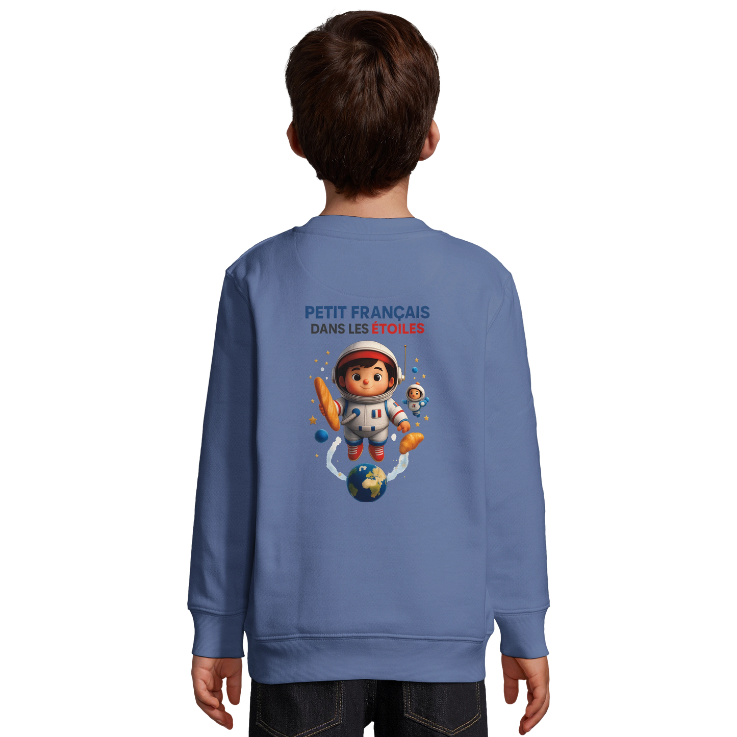 Jungen-Sweatshirt kleiner Franzose in den Sternen | SOL'S Columbia Kids 04239 recycelte Mischung