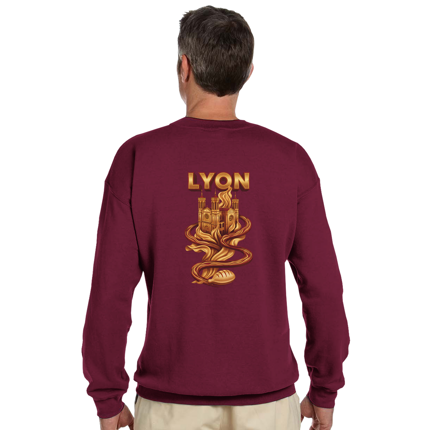 Unisex sweatshirt Lyon city France classic crew neck | Gildan® 18000