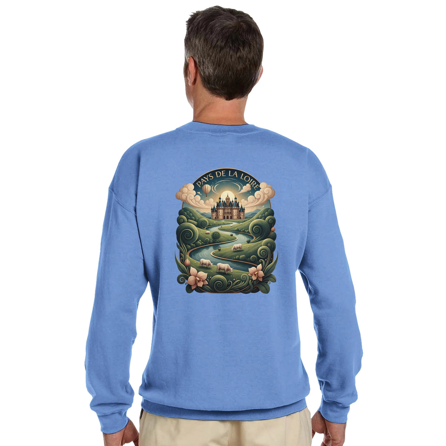 Klassisches Unisex-Sweatshirt Pays de la Loire mit Rundhalsausschnitt | Gildan® 18000