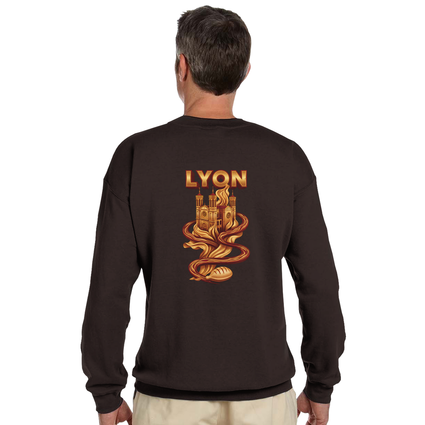 Unisex sweatshirt Lyon city France classic crew neck | Gildan® 18000