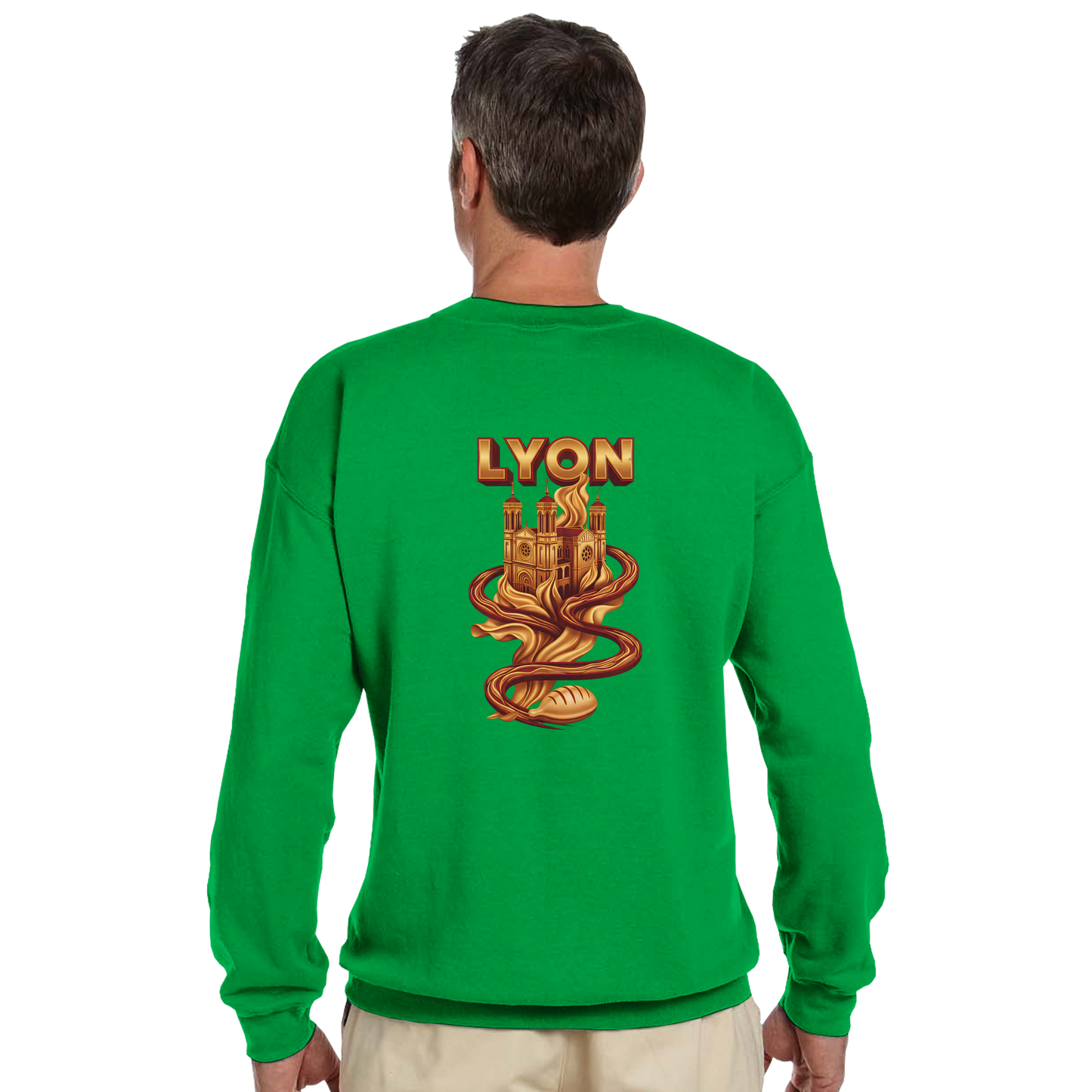 Unisex sweatshirt Lyon city France classic crew neck | Gildan® 18000