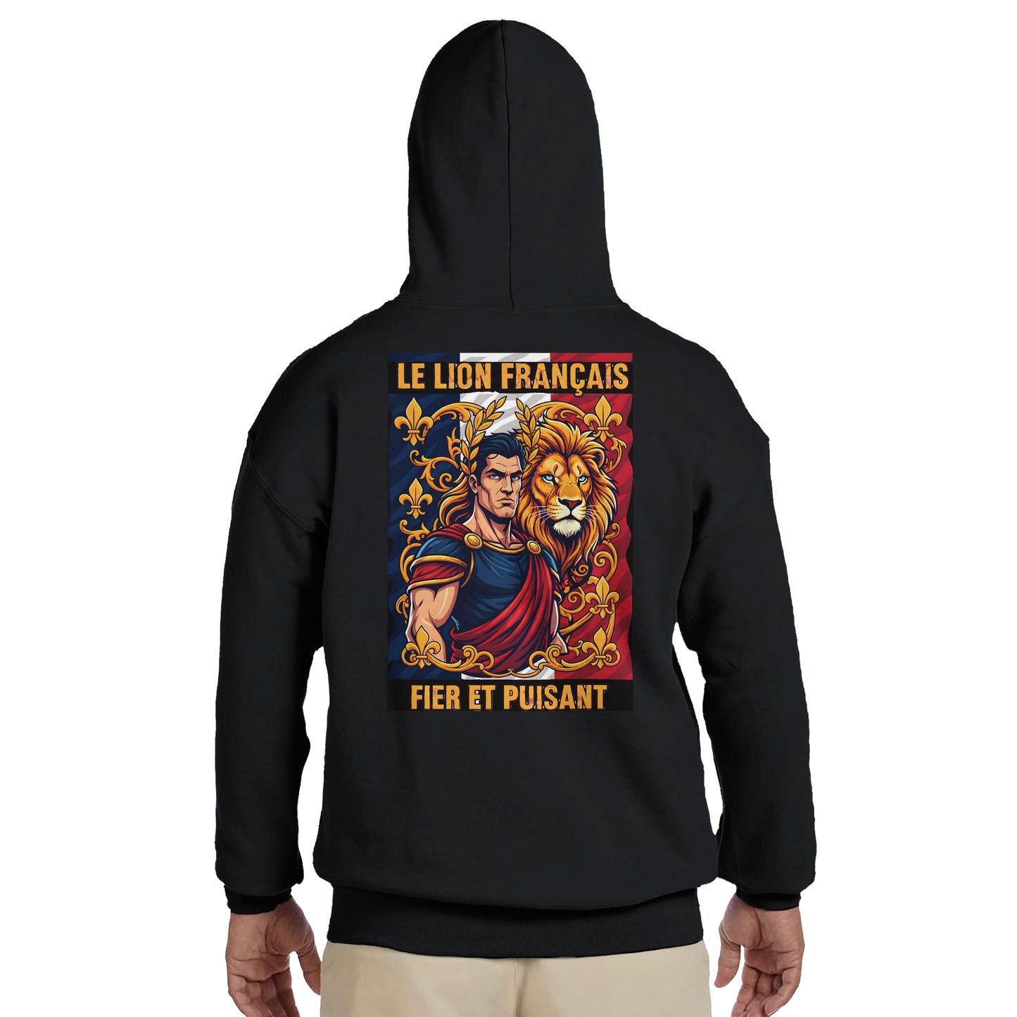 Men's Hoodie - Strong Lion - French Style - Classic | Gildan® 18500