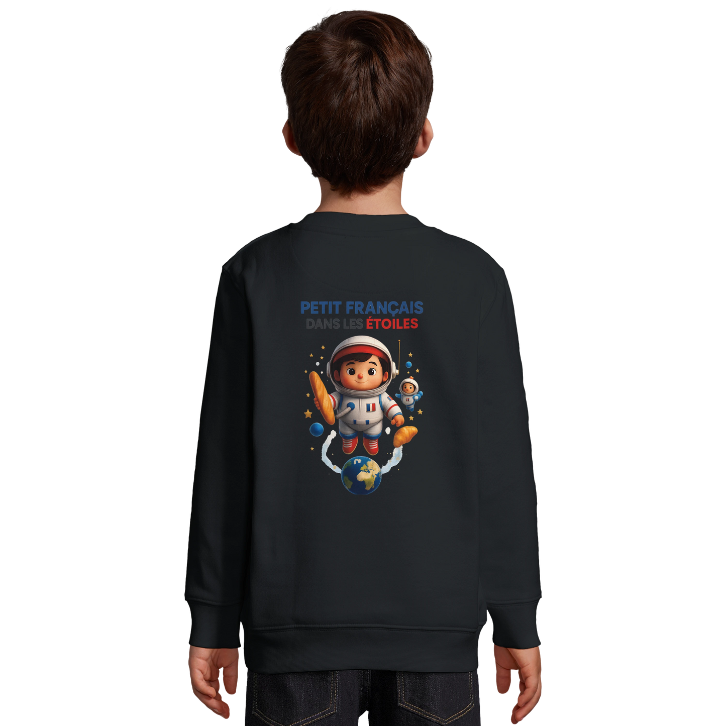 Jungen-Sweatshirt kleiner Franzose in den Sternen | SOL'S Columbia Kids 04239 recycelte Mischung