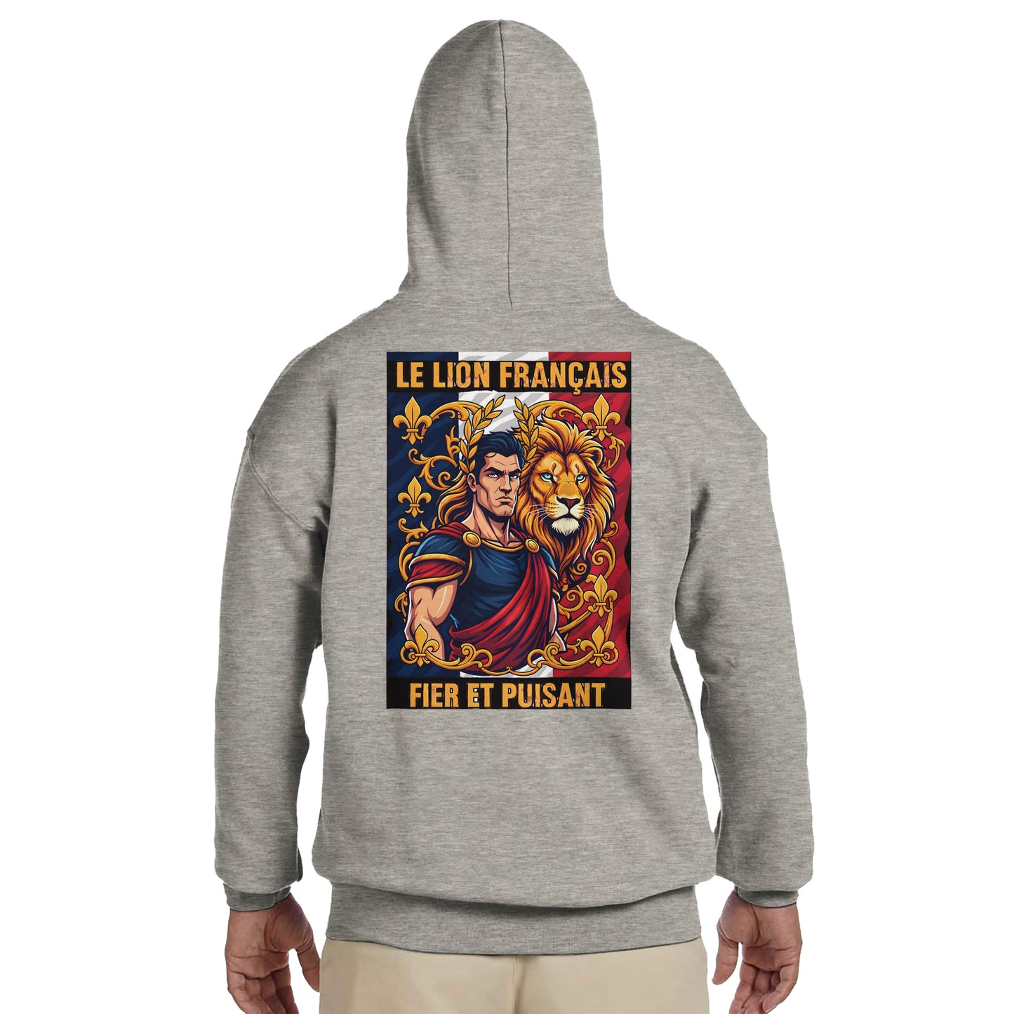 Men's Hoodie - Strong Lion - French Style - Classic | Gildan® 18500