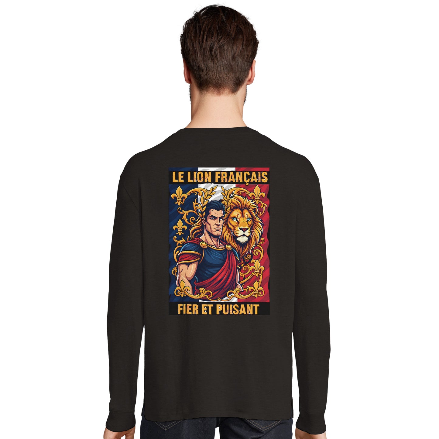 Herren-T-Shirt starker Löwe französischer Stil Langarm Bio-Baumwolle | SOL'S Pioneer LSL 03982
