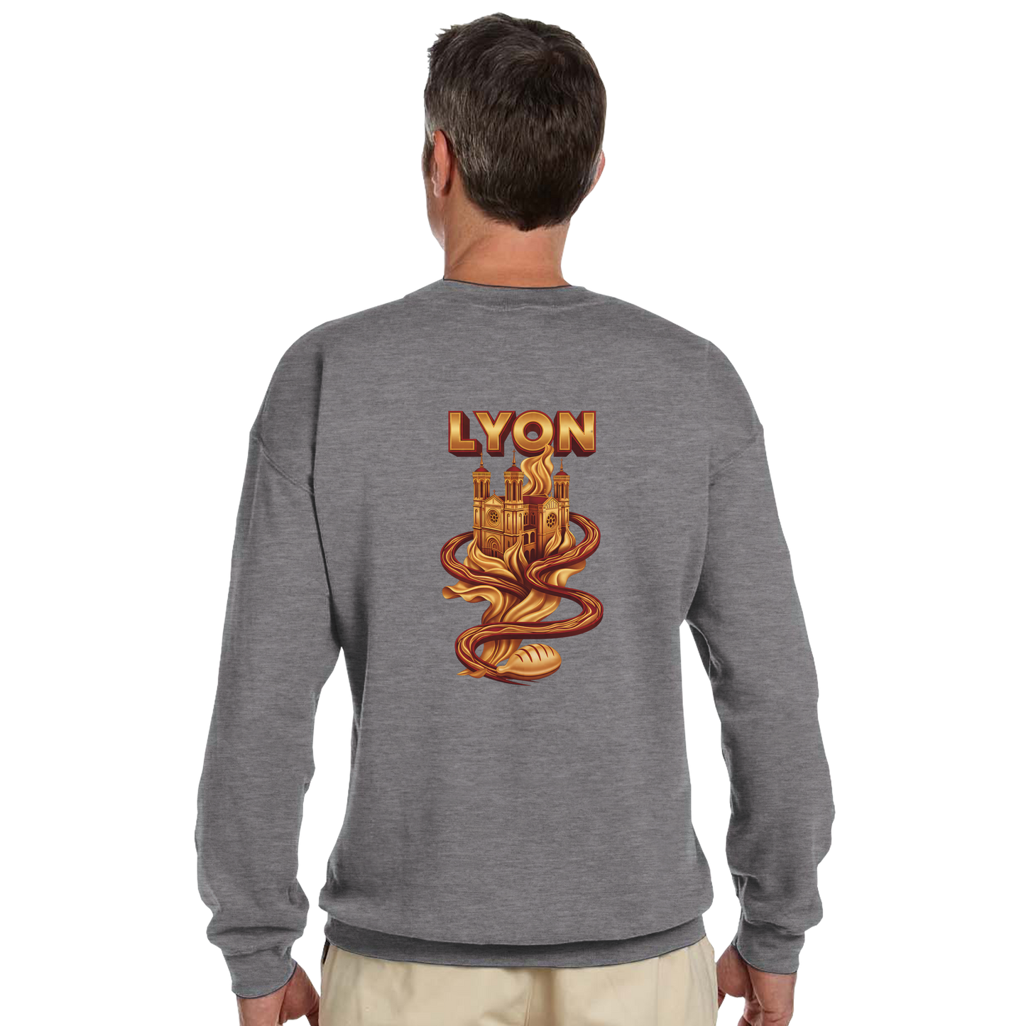 Unisex sweatshirt Lyon city France classic crew neck | Gildan® 18000