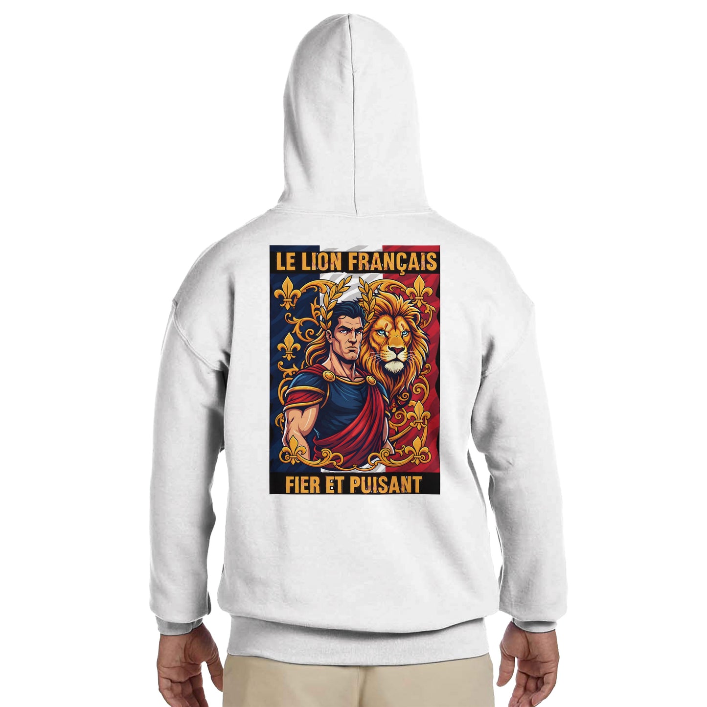 Men's Hoodie - Strong Lion - French Style - Classic | Gildan® 18500