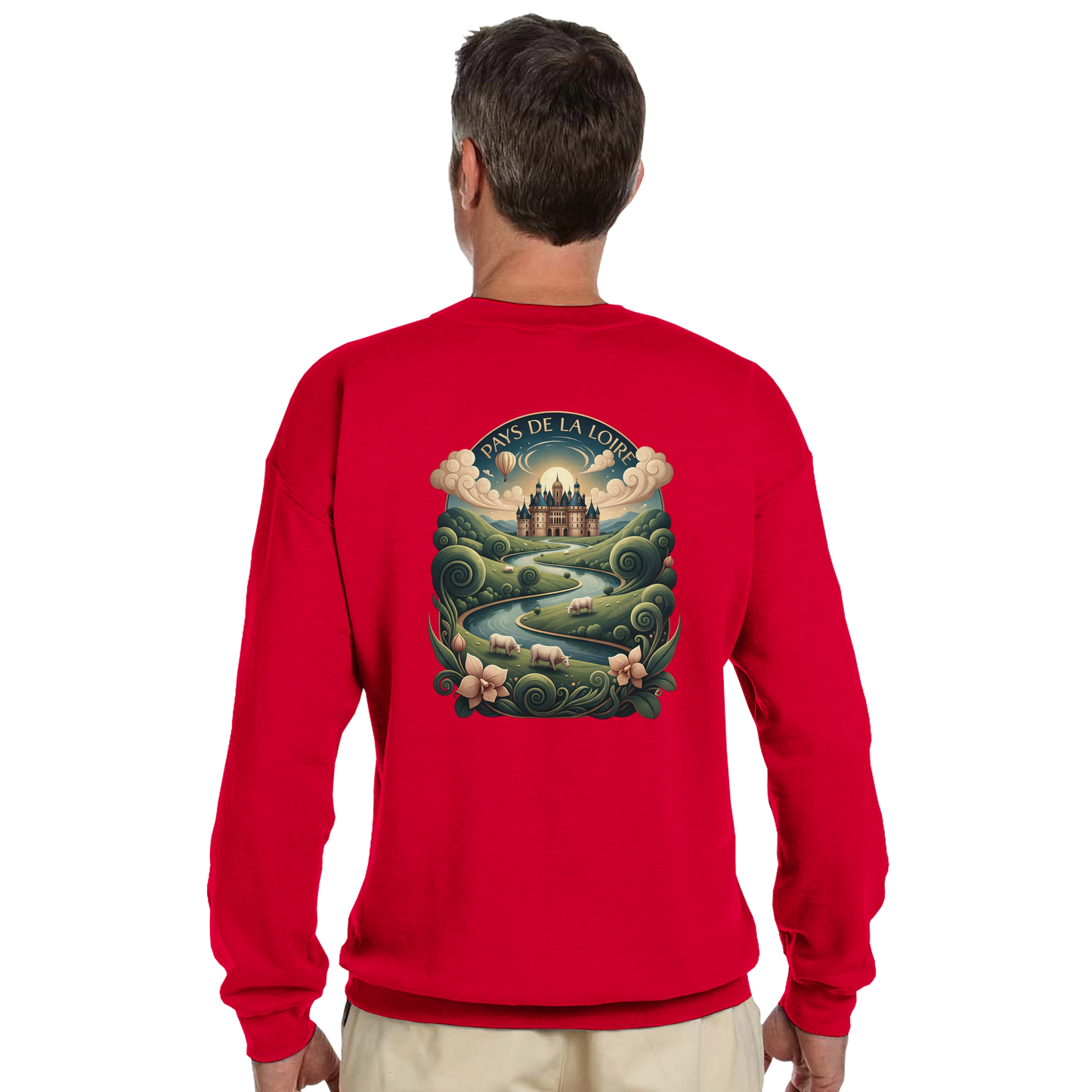 Klassisches Unisex-Sweatshirt Pays de la Loire mit Rundhalsausschnitt | Gildan® 18000