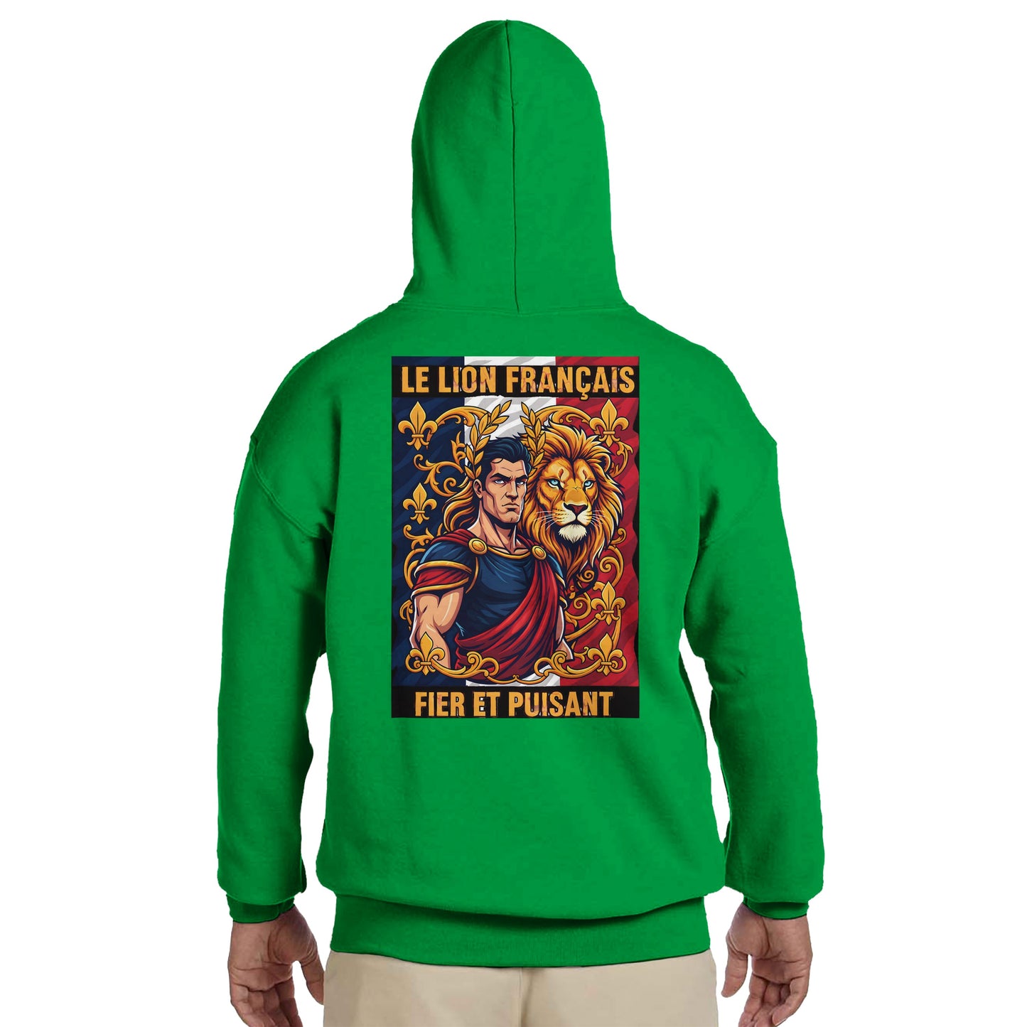 Men's Hoodie - Strong Lion - French Style - Classic | Gildan® 18500