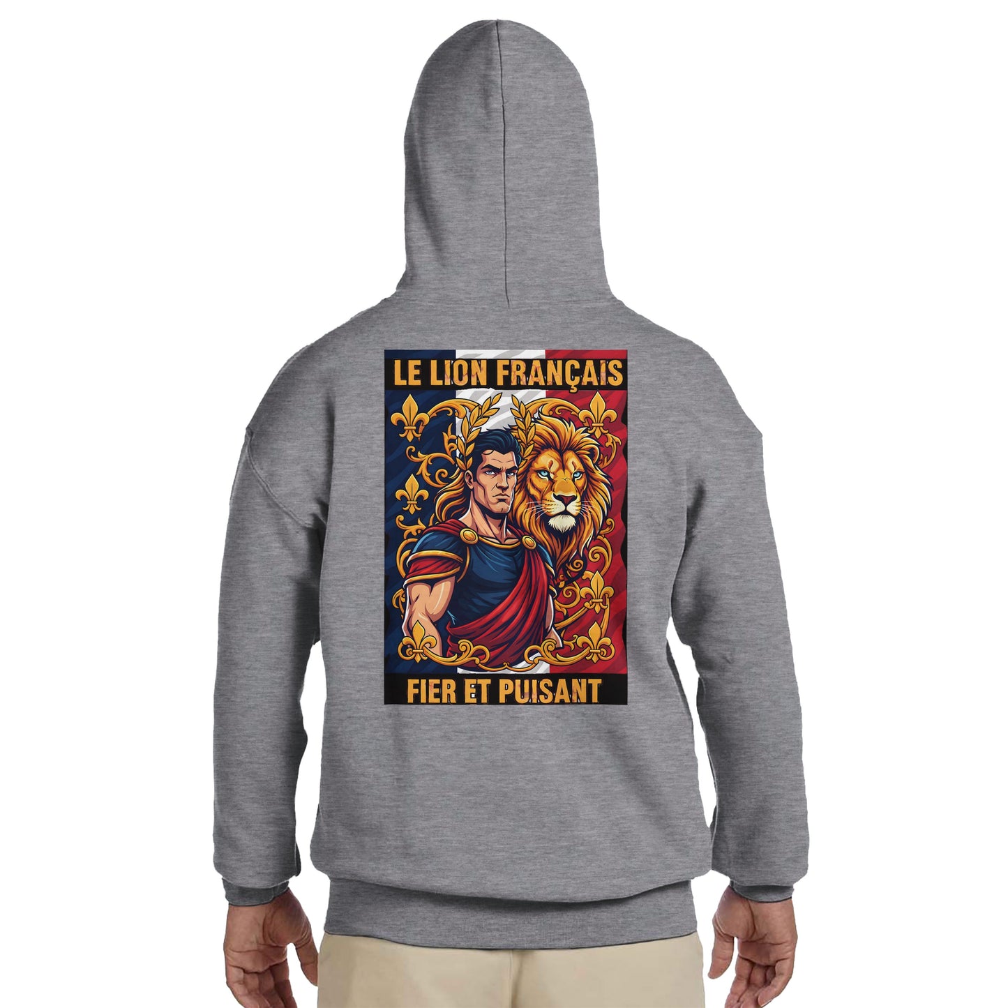 Men's Hoodie - Strong Lion - French Style - Classic | Gildan® 18500