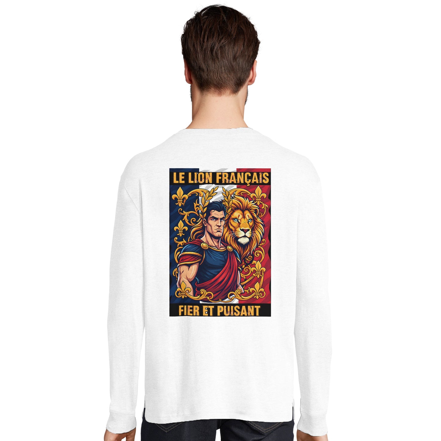 Herren-T-Shirt starker Löwe französischer Stil Langarm Bio-Baumwolle | SOL'S Pioneer LSL 03982