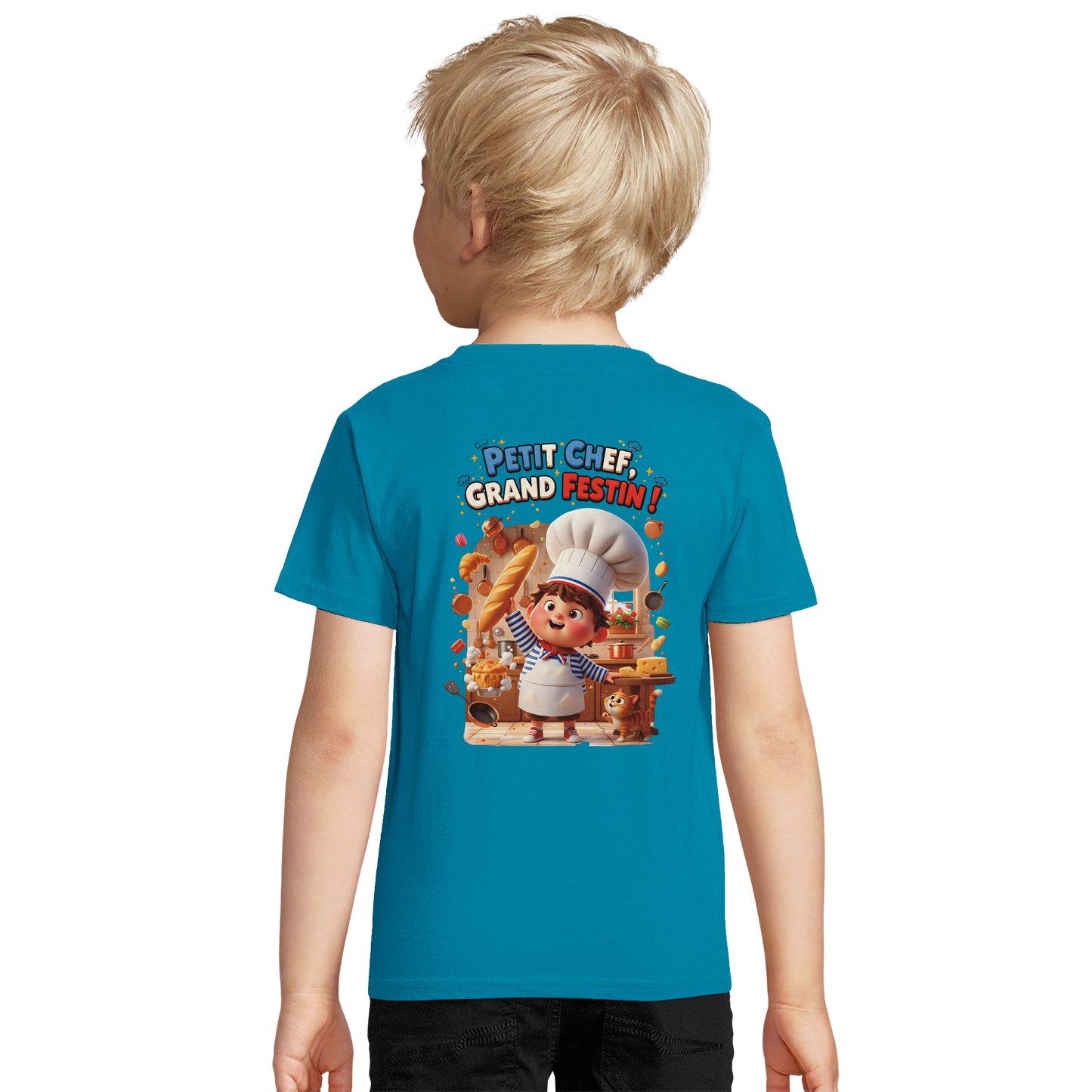 T-Shirt Junge kleiner Koch großes Festmahl Bio eng anliegend | SOL'S Pioneer Kids 03578