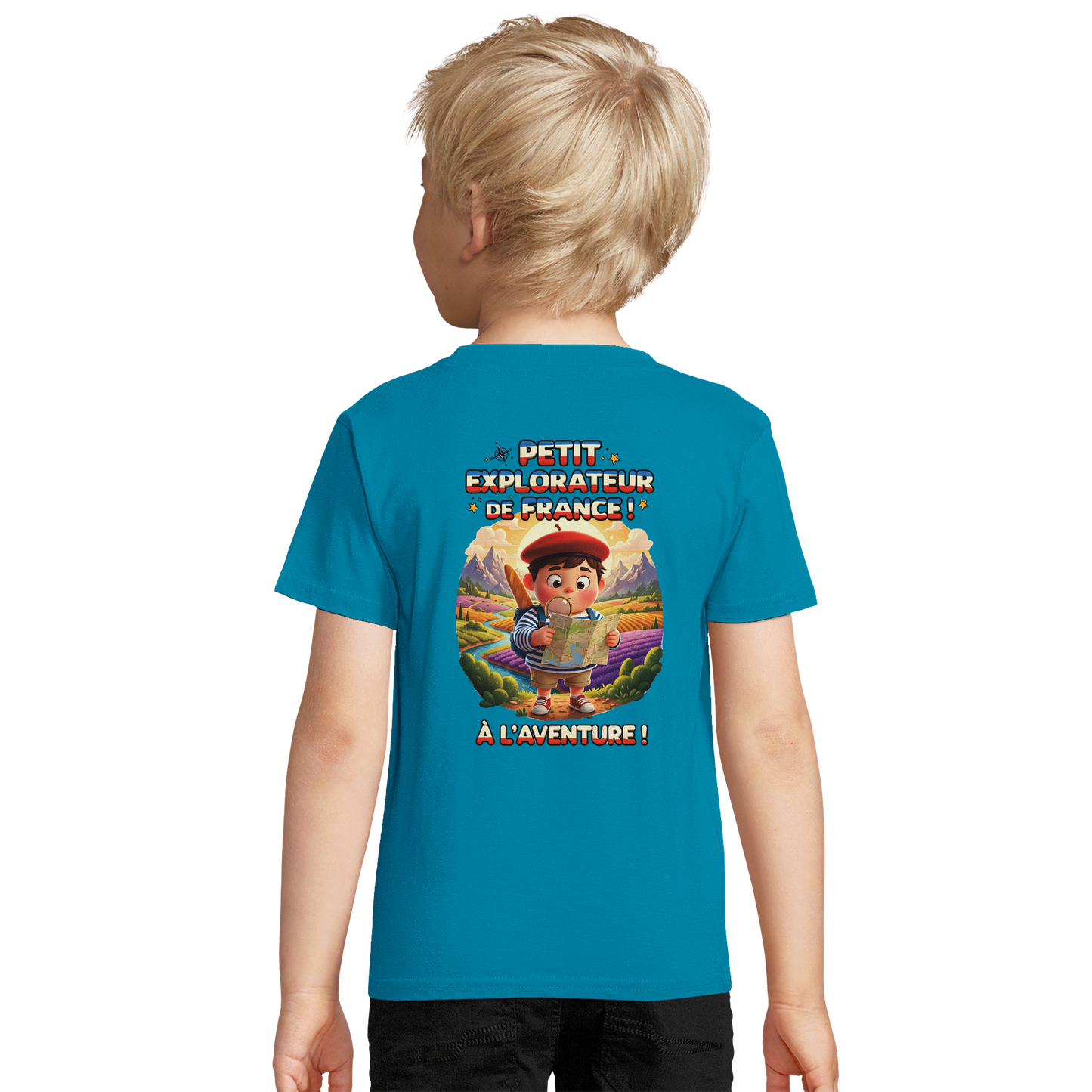 Organic fitted "Little Explorer" boy's T-shirt | SOL'S Pioneer Kids 03578
