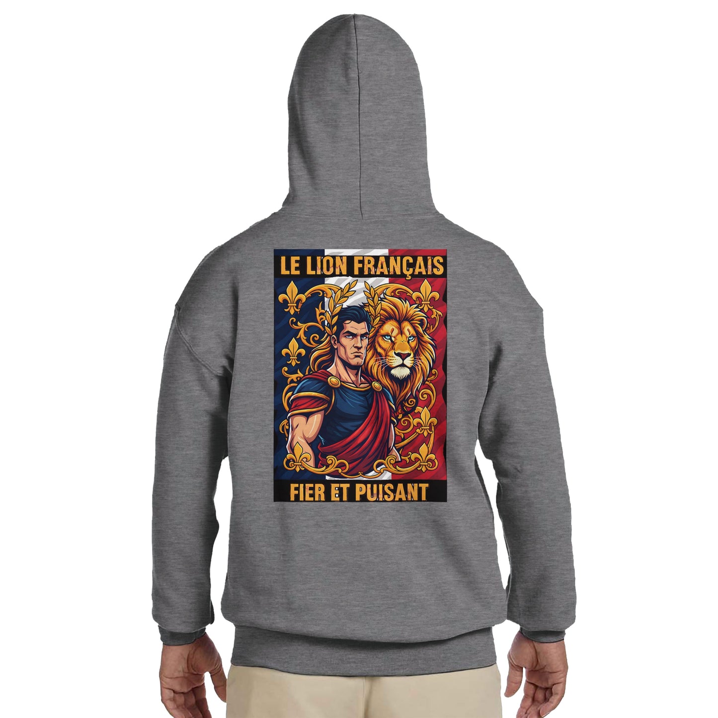 Men's Hoodie - Strong Lion - French Style - Classic | Gildan® 18500