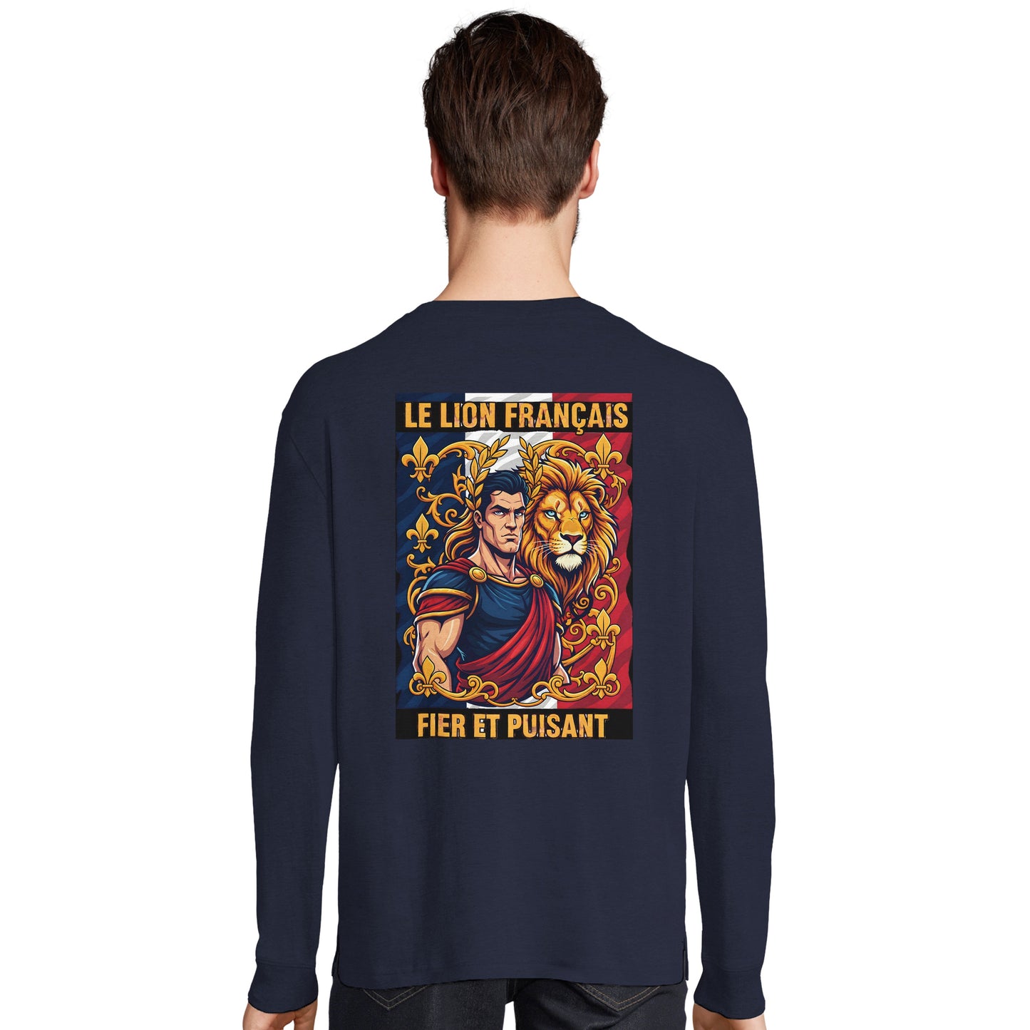 Herren-T-Shirt starker Löwe französischer Stil Langarm Bio-Baumwolle | SOL'S Pioneer LSL 03982