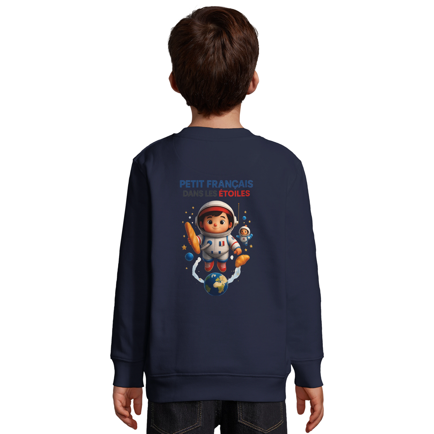 Jungen-Sweatshirt kleiner Franzose in den Sternen | SOL'S Columbia Kids 04239 recycelte Mischung