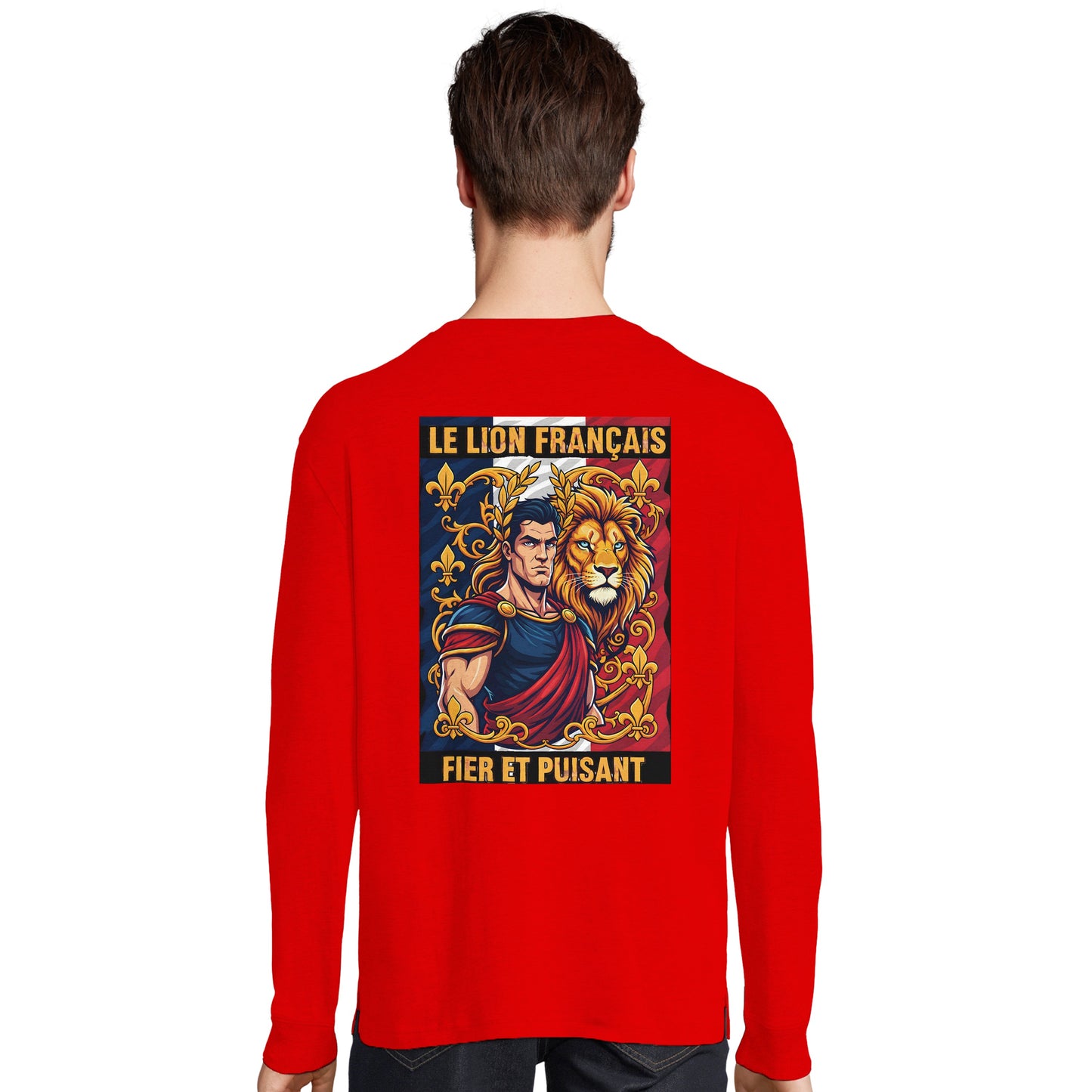 Herren-T-Shirt starker Löwe französischer Stil Langarm Bio-Baumwolle | SOL'S Pioneer LSL 03982