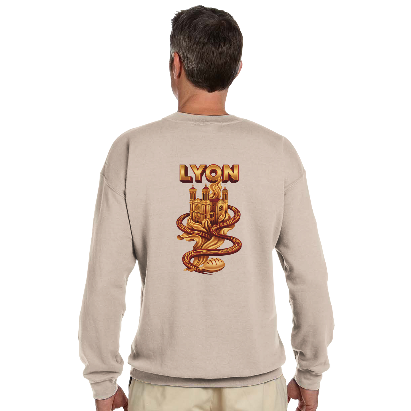 Unisex sweatshirt Lyon city France classic crew neck | Gildan® 18000