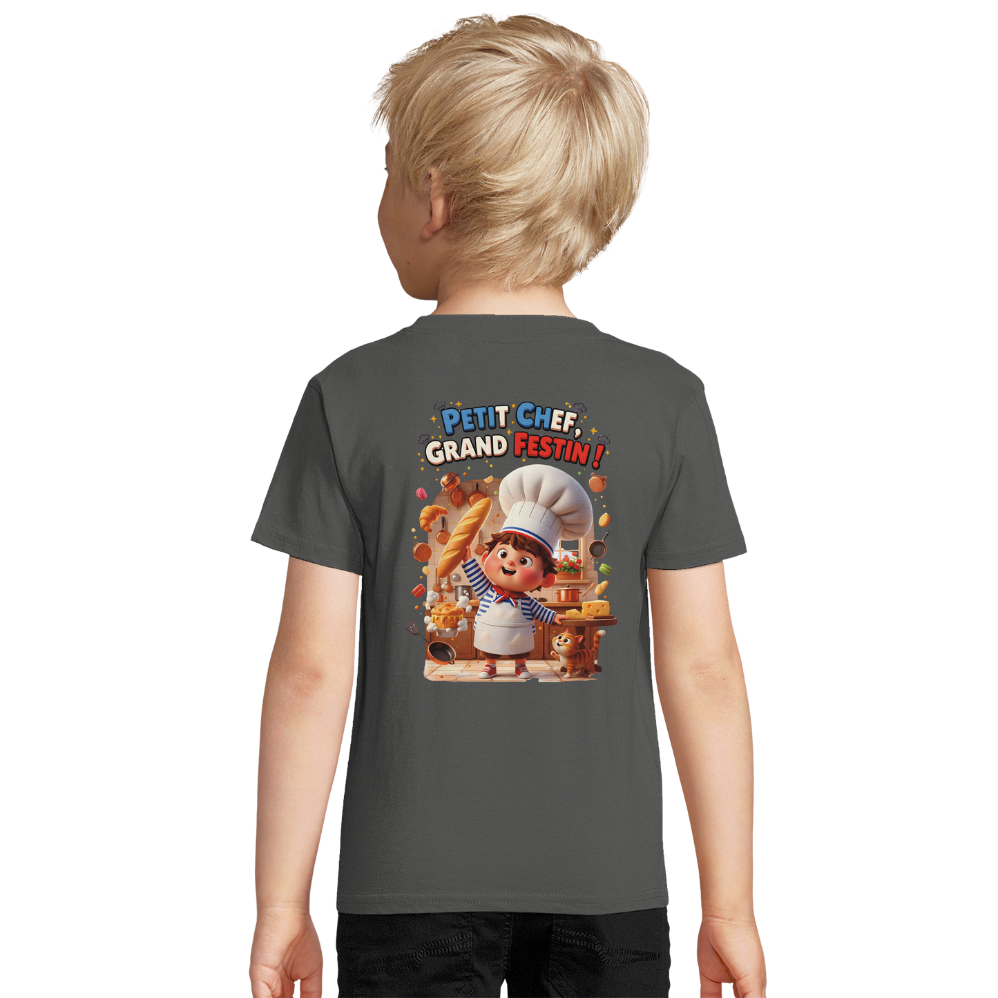 T-Shirt Junge kleiner Koch großes Festmahl Bio eng anliegend | SOL'S Pioneer Kids 03578