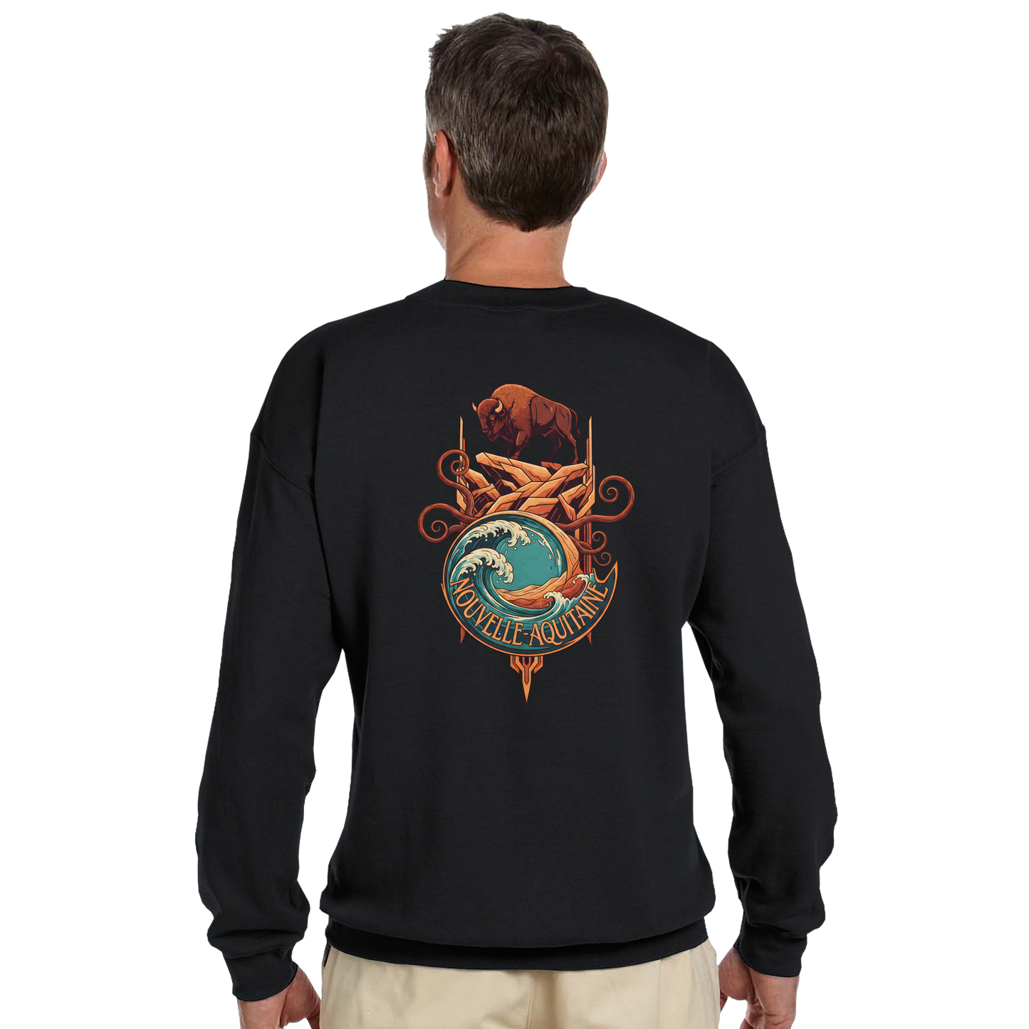 Klassisches Unisex-Rundhalsshirt Nouvelle-Aquitaine | Gildan® 18000
