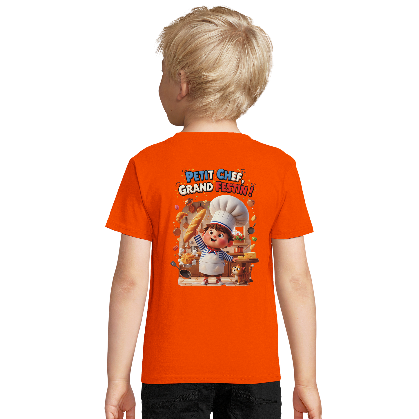 T-Shirt Junge kleiner Koch großes Festmahl Bio eng anliegend | SOL'S Pioneer Kids 03578