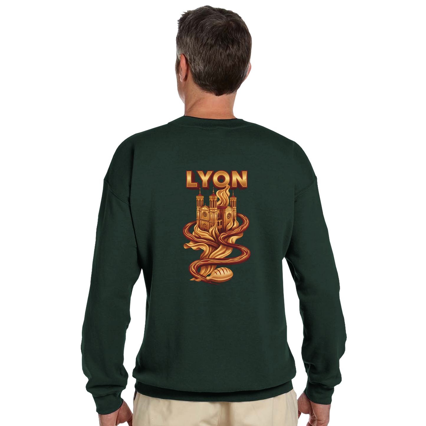 Unisex sweatshirt Lyon city France classic crew neck | Gildan® 18000