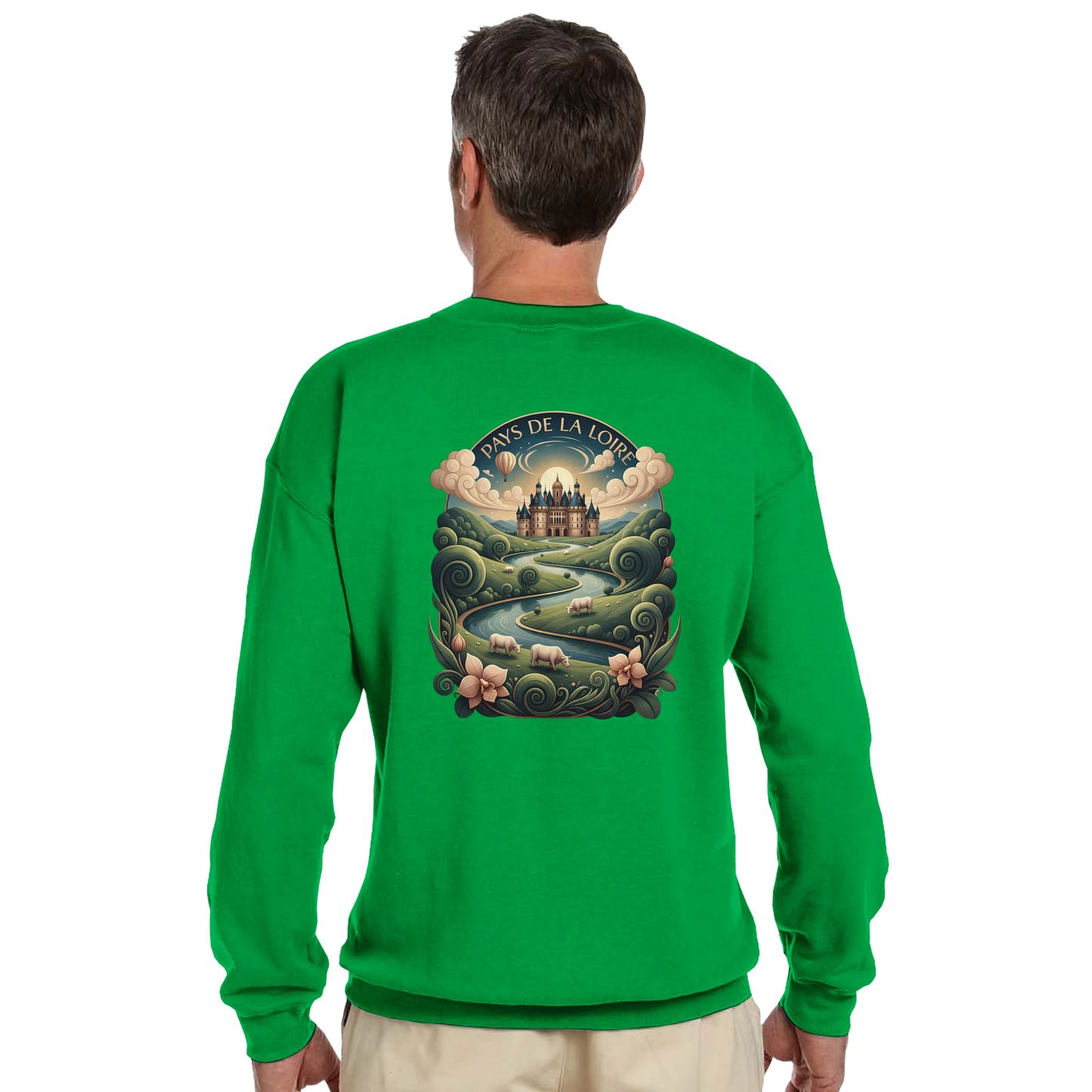 Klassisches Unisex-Sweatshirt Pays de la Loire mit Rundhalsausschnitt | Gildan® 18000