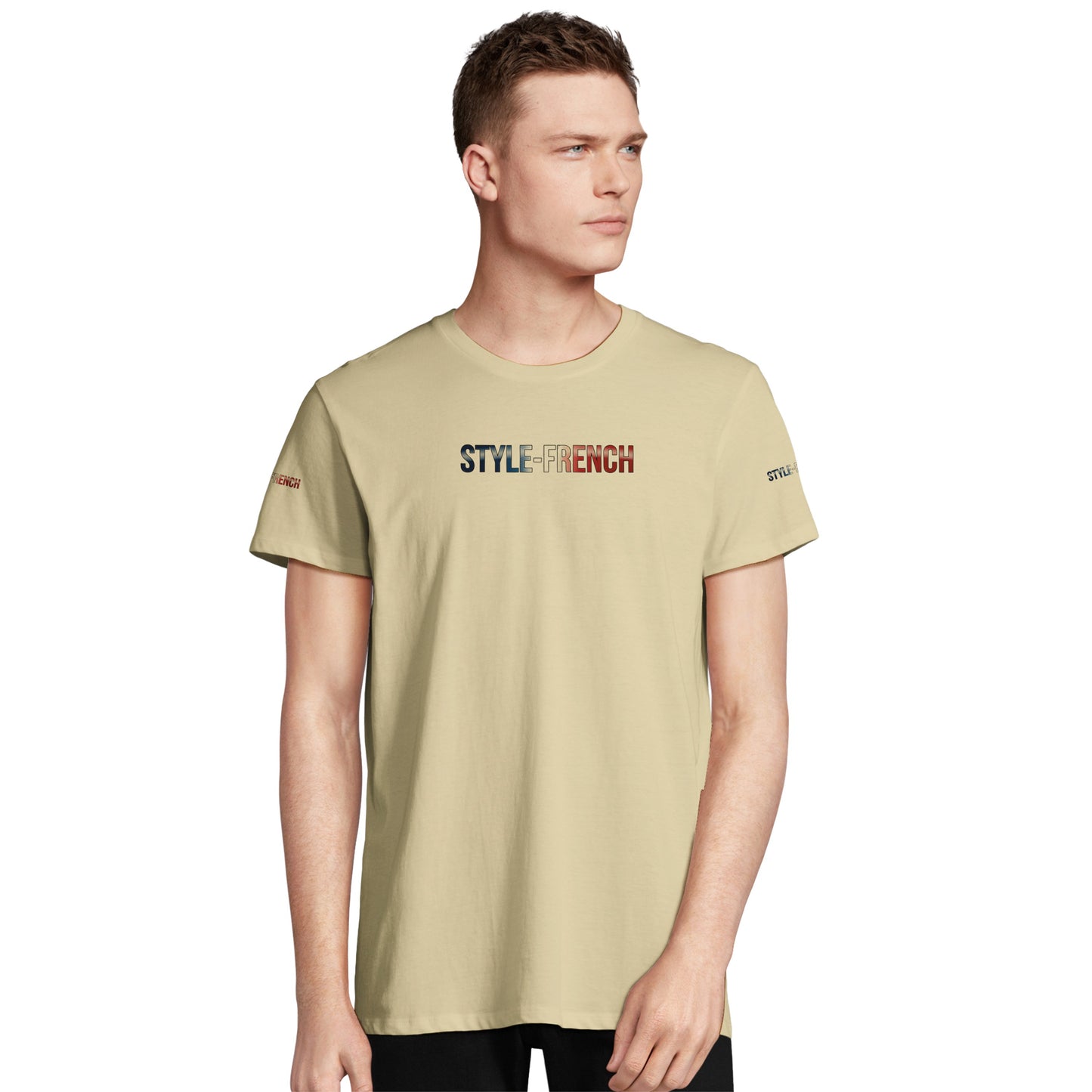 T-Shirt Herren Frankreich-Stil Rundhals recycelte Mischung | SOL'S RE Crusader 04233
