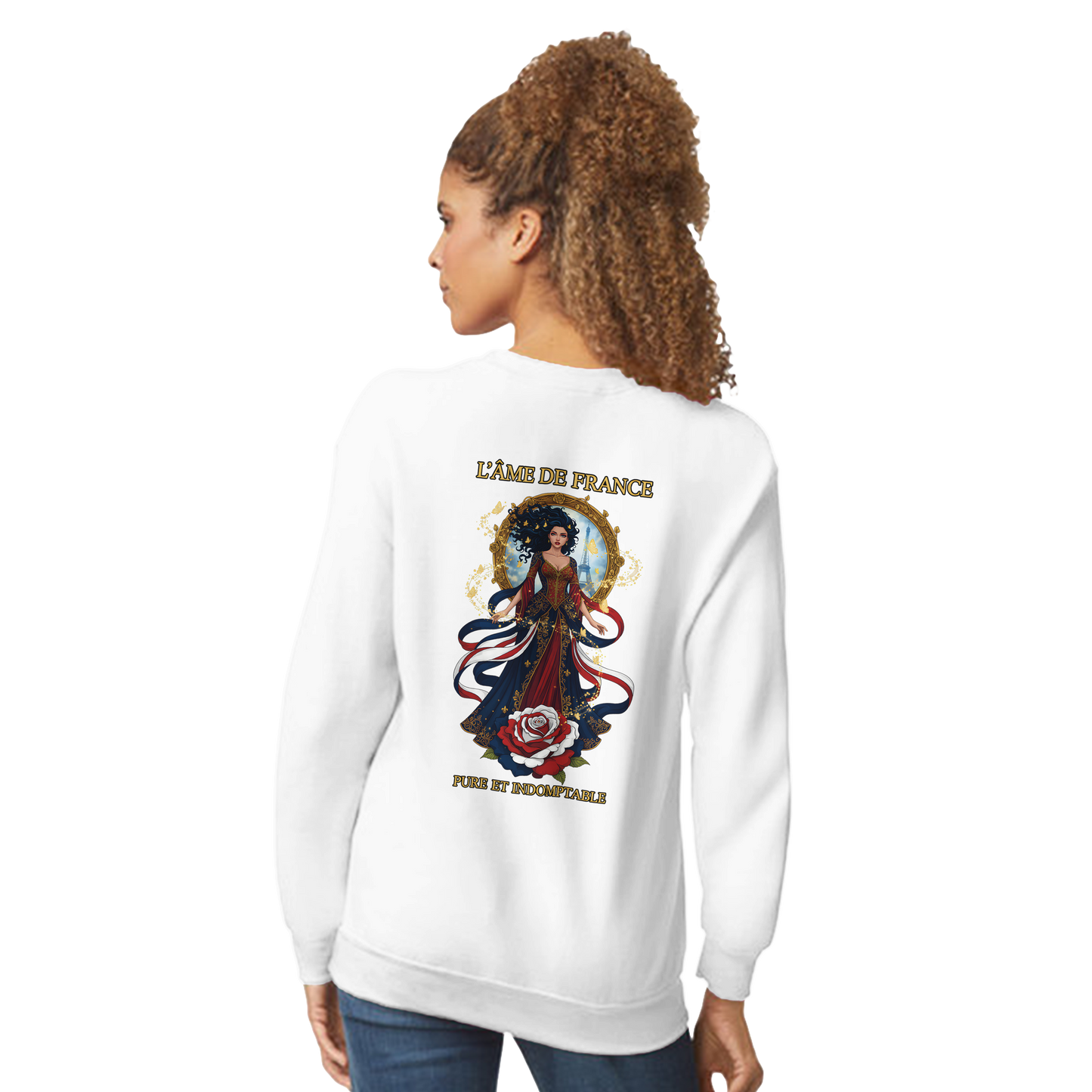 Sweatshirt Die Seele Frankreichs Damen im französischen Stil klassischer Rundhalsausschnitt | Gildan® 18000