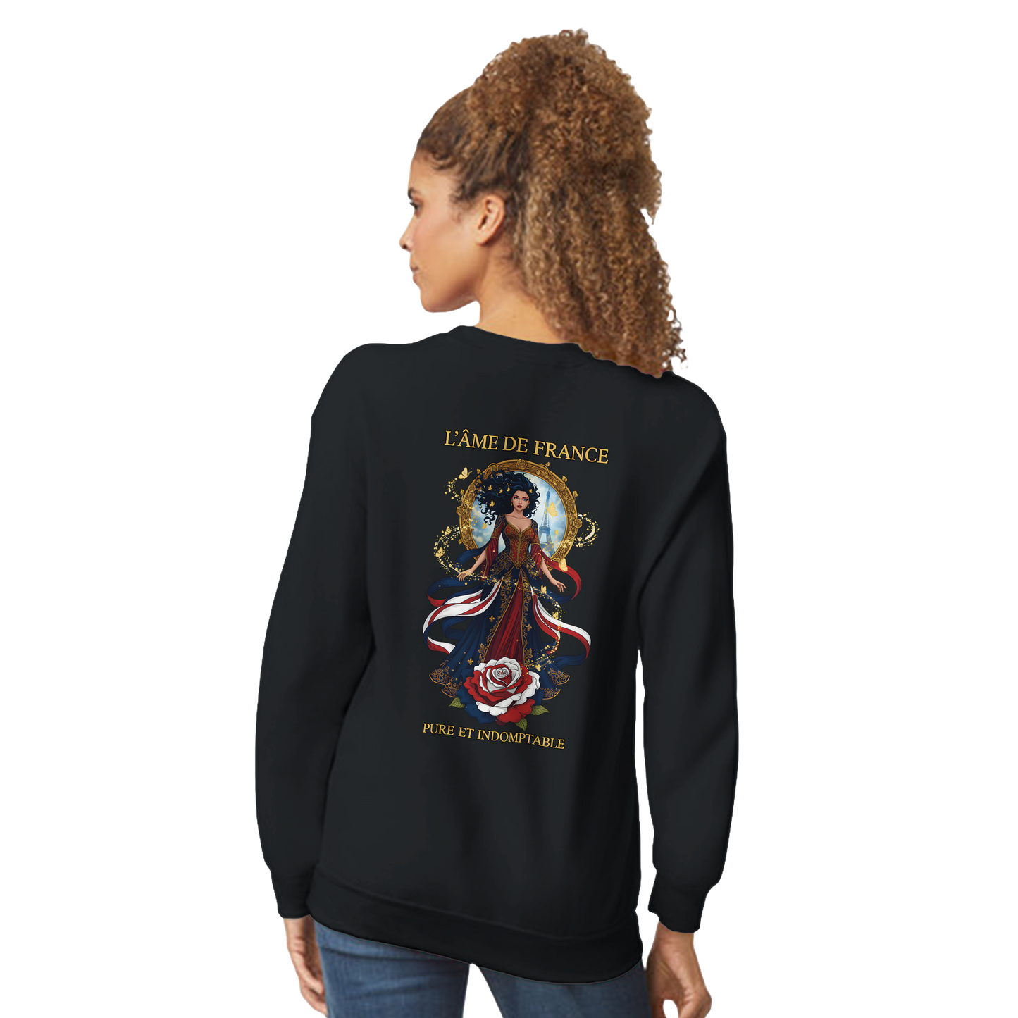 Sweatshirt Die Seele Frankreichs Damen im französischen Stil klassischer Rundhalsausschnitt | Gildan® 18000